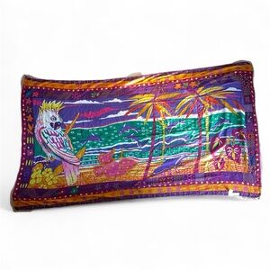 Jasmine Tropical Parrot Patterned Multicolor Beaded Scarf